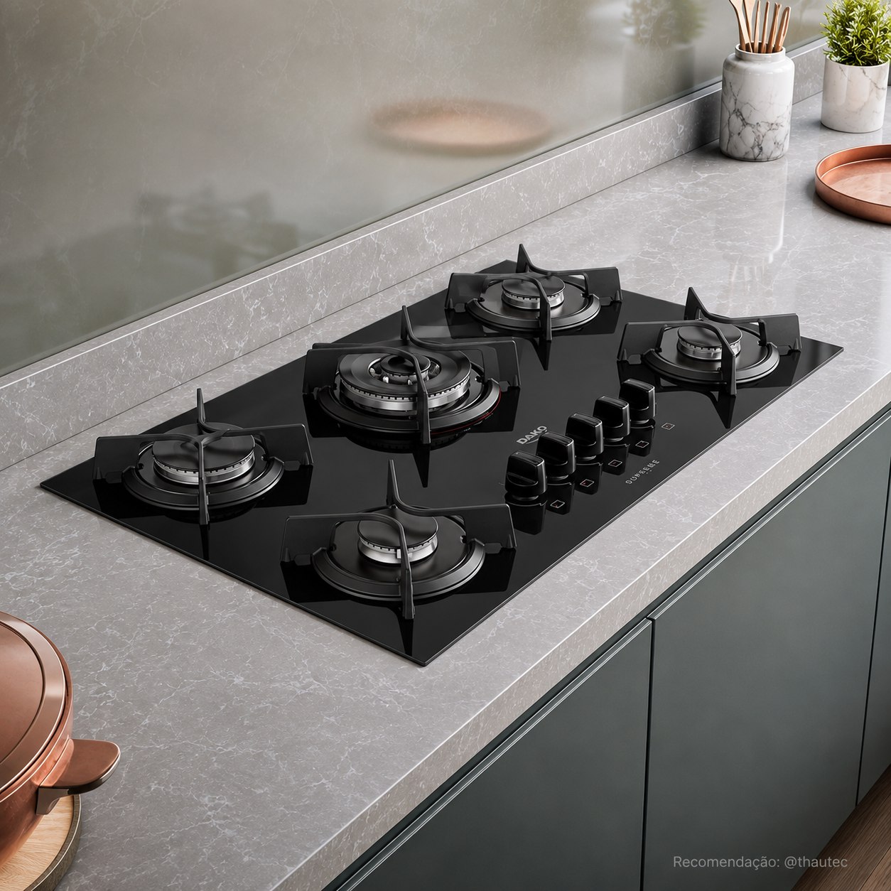 Cooktop a Gás Dako Supreme 5 Bocas Tripla Chama Bivolt