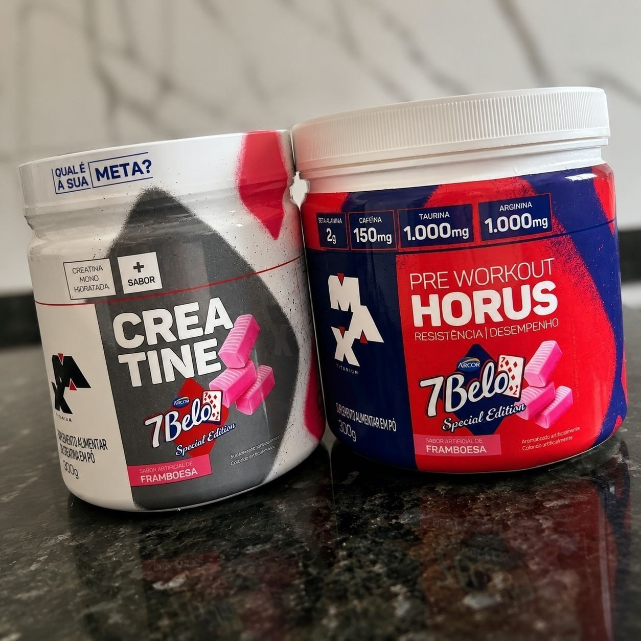 Kit Pré-Treino Hórus 7 Belo + Creatina Max Titanium 300g