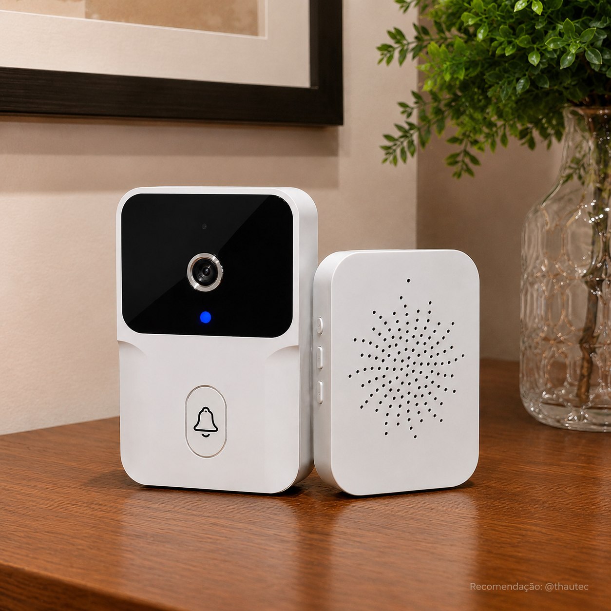 Campainha Inteligente Wi-Fi Câmera 480P Áudio 2 Vias Visão Noturna