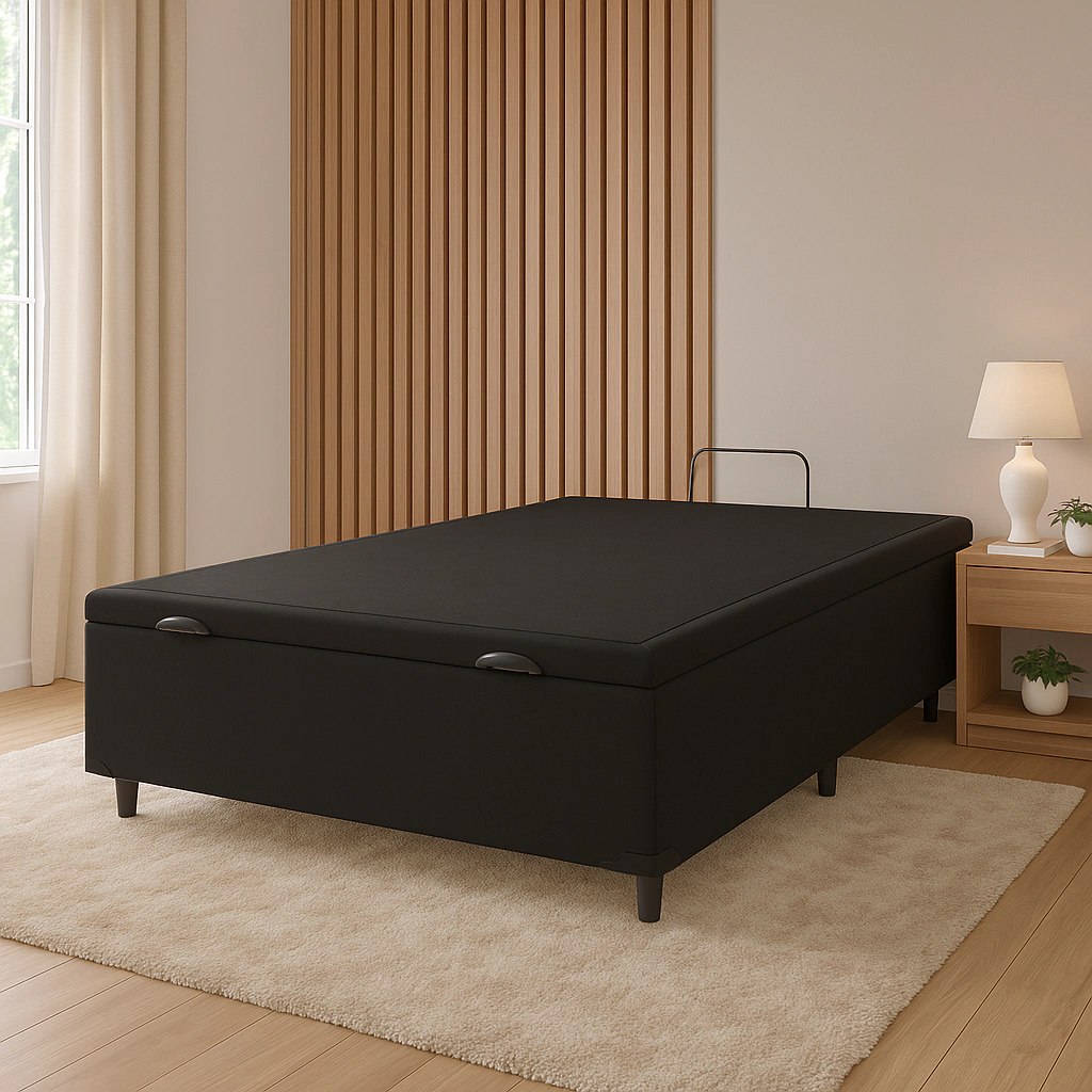 Cama Baú Casal 30cm Profundidade Blindado Luxo
