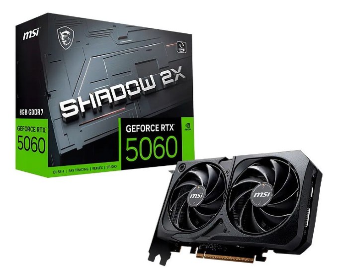 Placa de Vídeo MSI GeForce RTX 5060 Shadow 2X OC 8GB