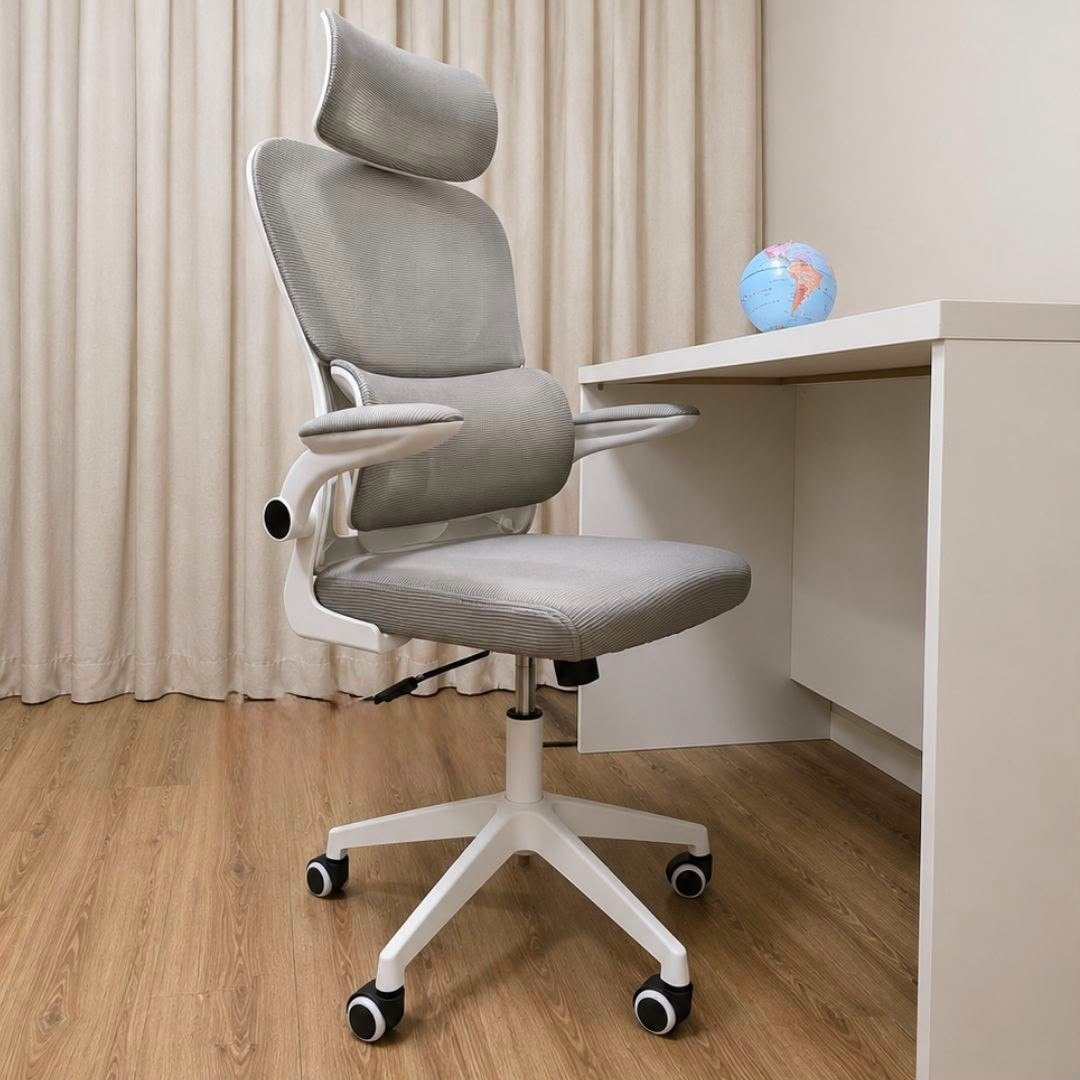 Cadeira Escritório Presidente Ergonômica NR17 Marqs Home Cinza