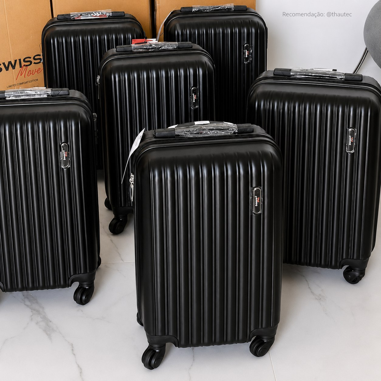 Mala de Bordo 23kg Média Londres Swiss Move Preto