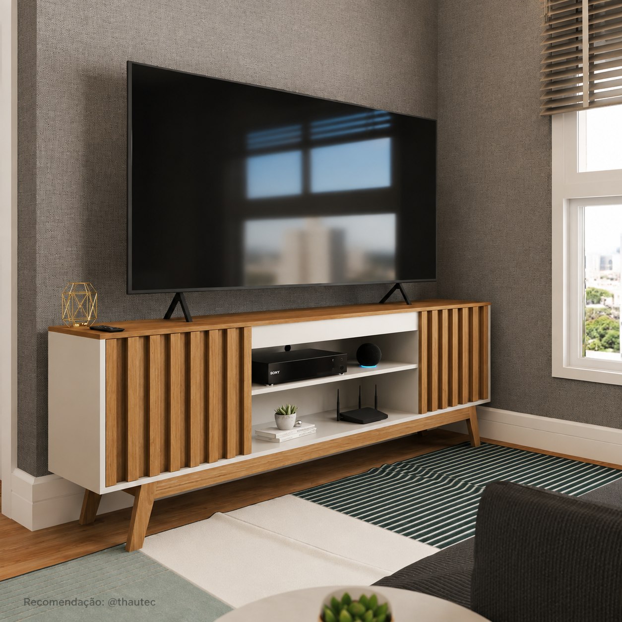 Rack para TV até 60" Ripado Seattle Retrô 2