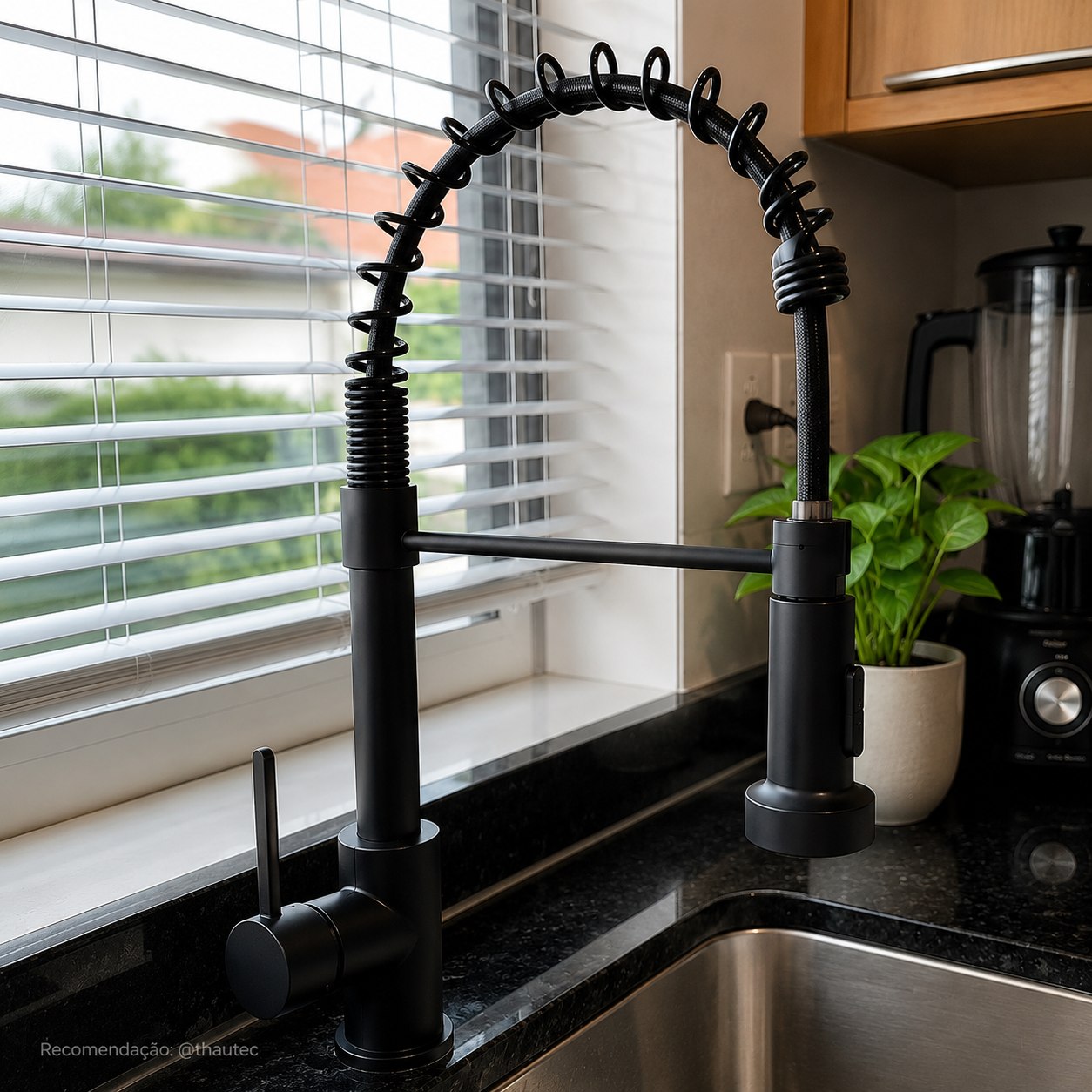 Torneira Gourmet de Bancada Flexível Monocomando Dupla Saída