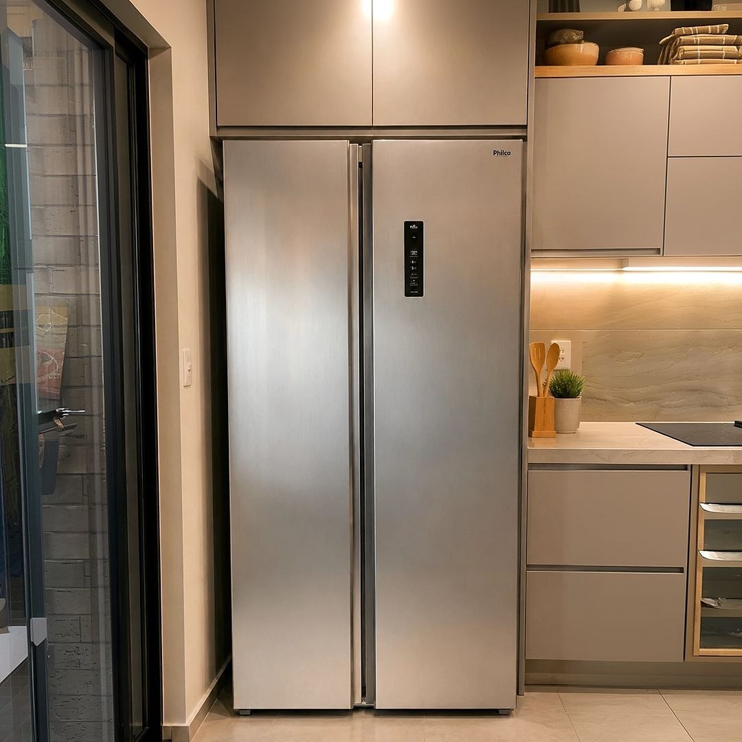 Geladeira Philco Eco Inverter Side By Side Inox 489L 110V