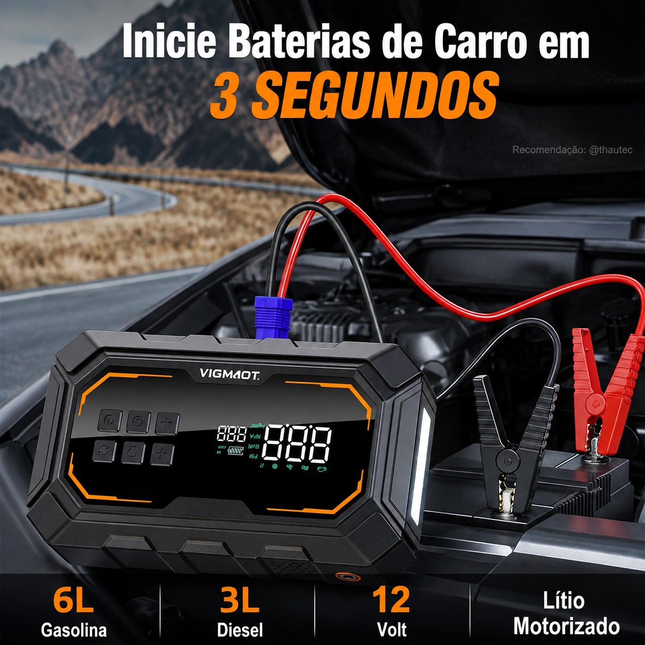 Auxiliar Partida Bateria 12V Compressor Ar Vigomot 2000A