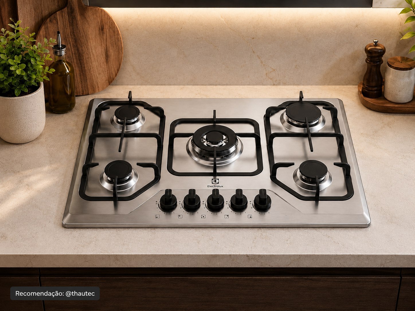 Cooktop 5 Bocas a Gás Electrolux Inox Experience Multi Chama KE5XC