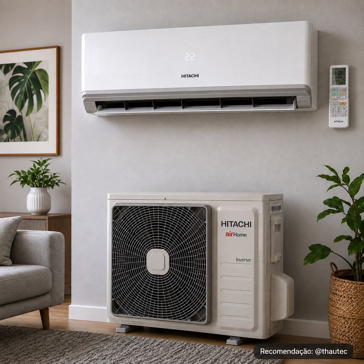 Ar Condicionado Split Inverter Hitachi Airhome 12.000 BTUs Frio 220V
