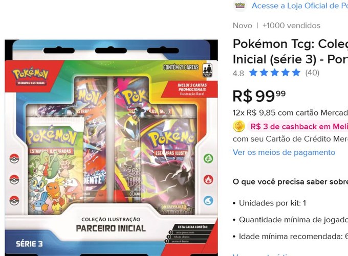 Pokémon TCG Coleção Parceiro Inicial Série 3 Português
