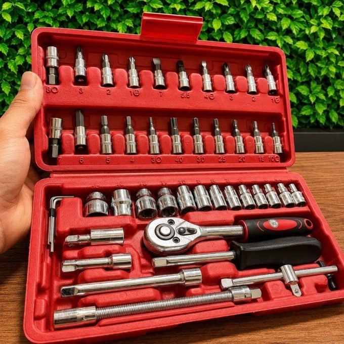 Kit 46 Chaves Catraca Soquetes Allen com Maleta