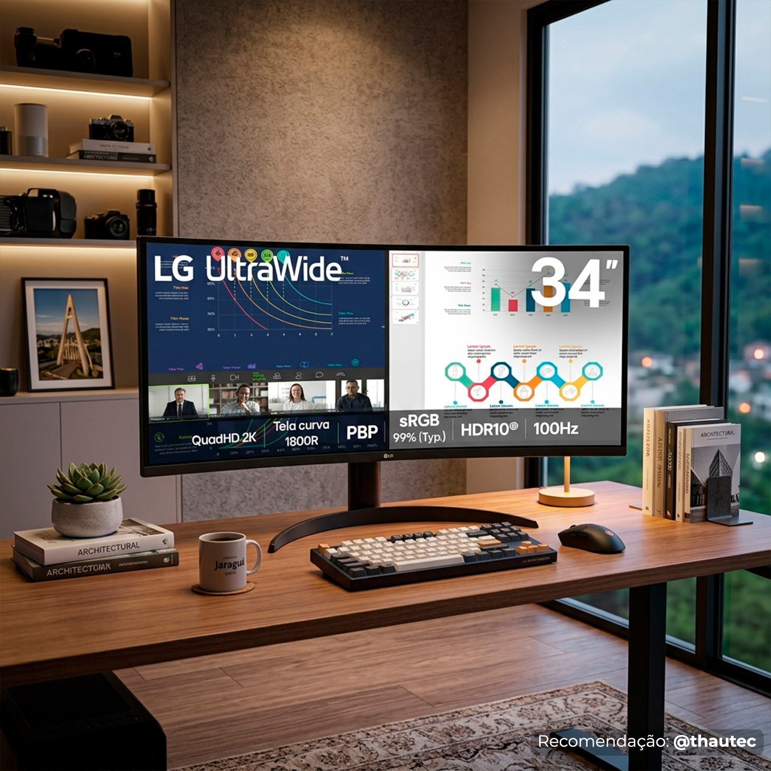 Monitor LG UltraWide Curvo 34" QuadHD 2K 100Hz 5ms
