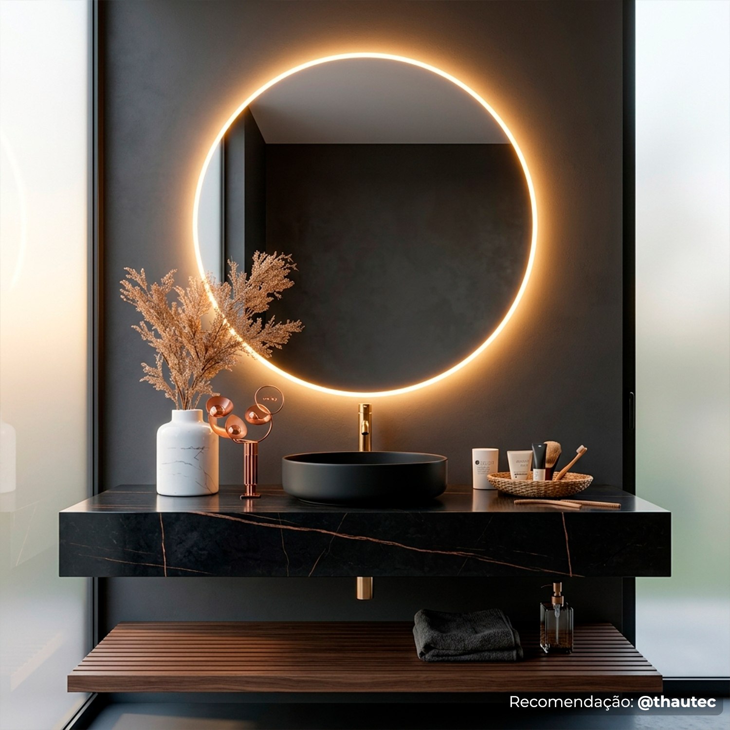 Espelho Redondo 60cm com Led