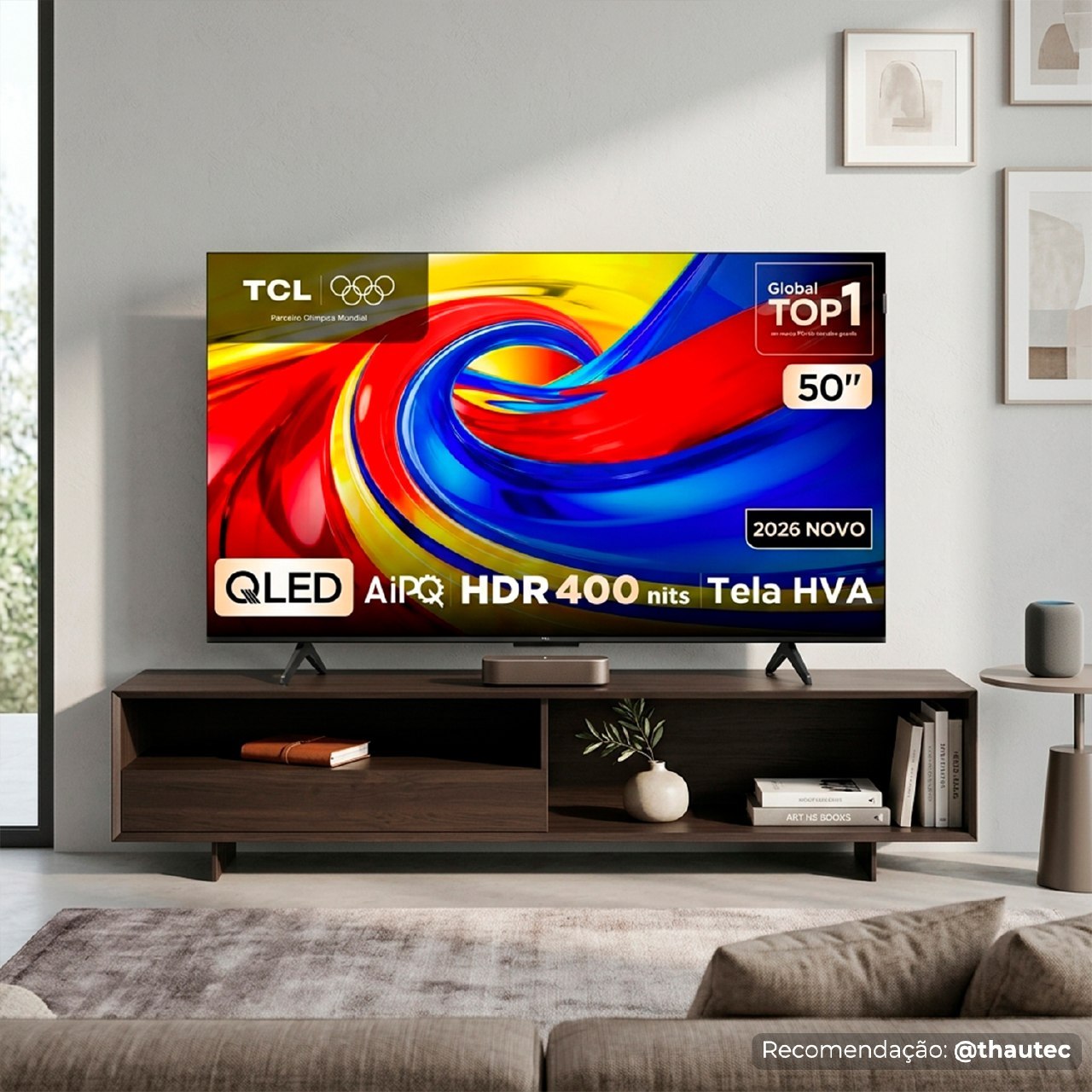 TCL Advanced 4K QLED TV 50" 120 Hz VRR Processador AIPQ