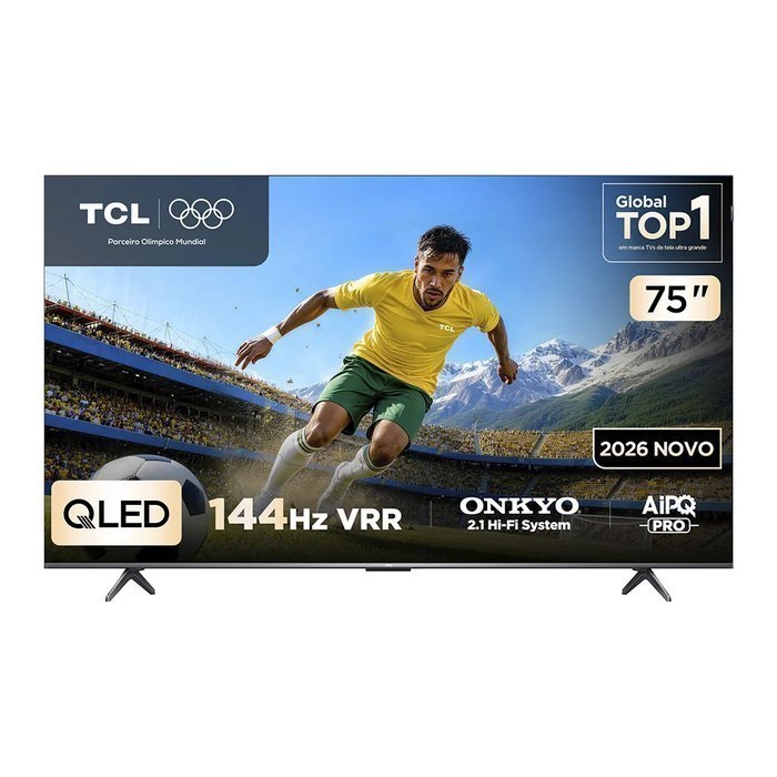 Smart TV 75" TCL QLED P8L 4K 144Hz-VRR