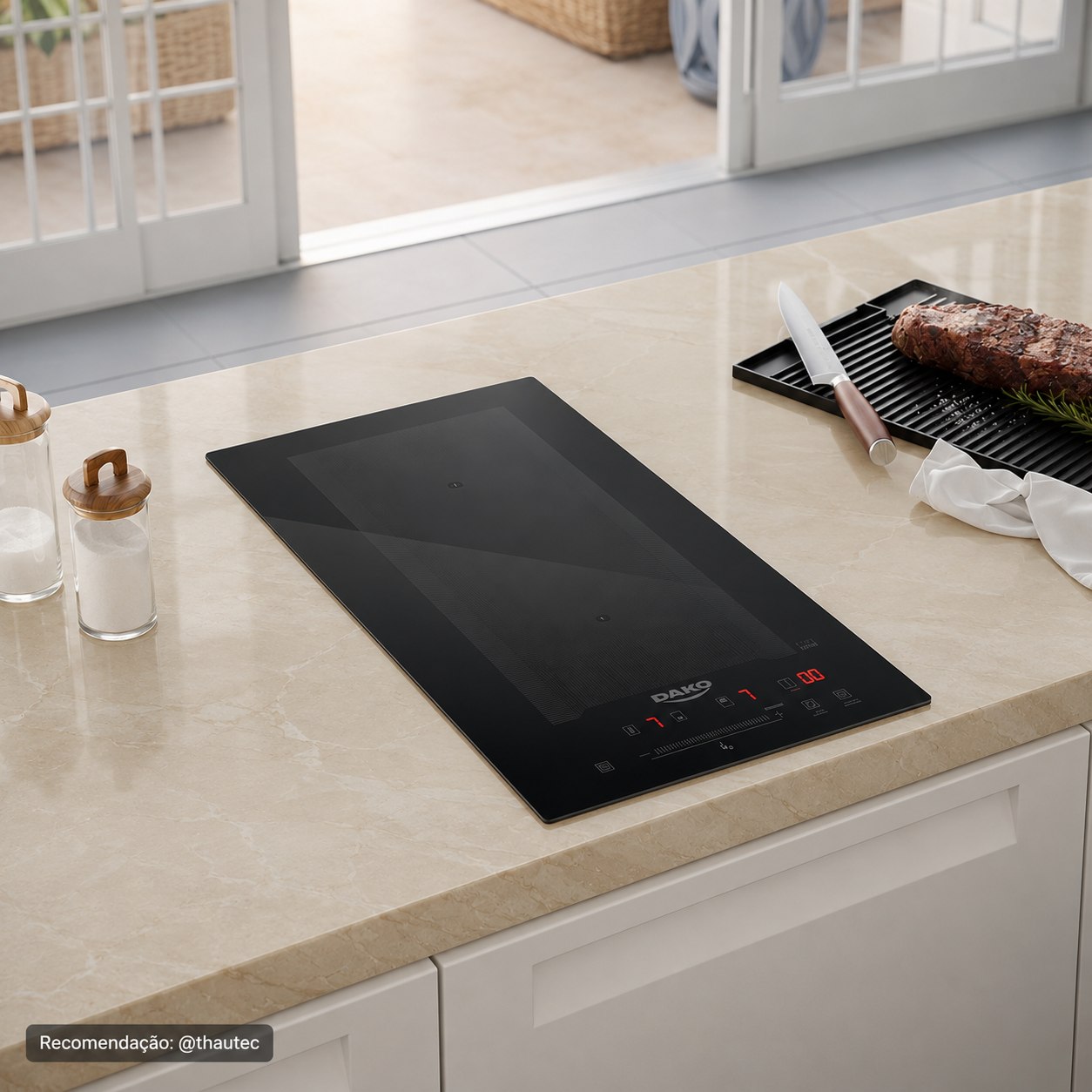 Cooktop Indução 2 Bocas Dako com Zona Flexível e 9 Níveis