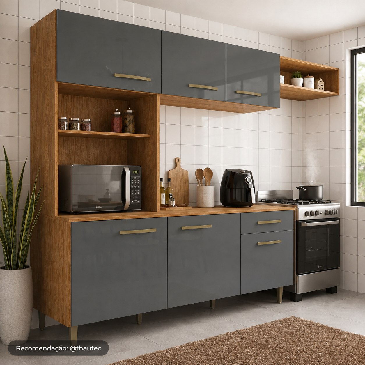 Cozinha Emilly 6 Portas 4 Gavetas com Nichos Yescasa