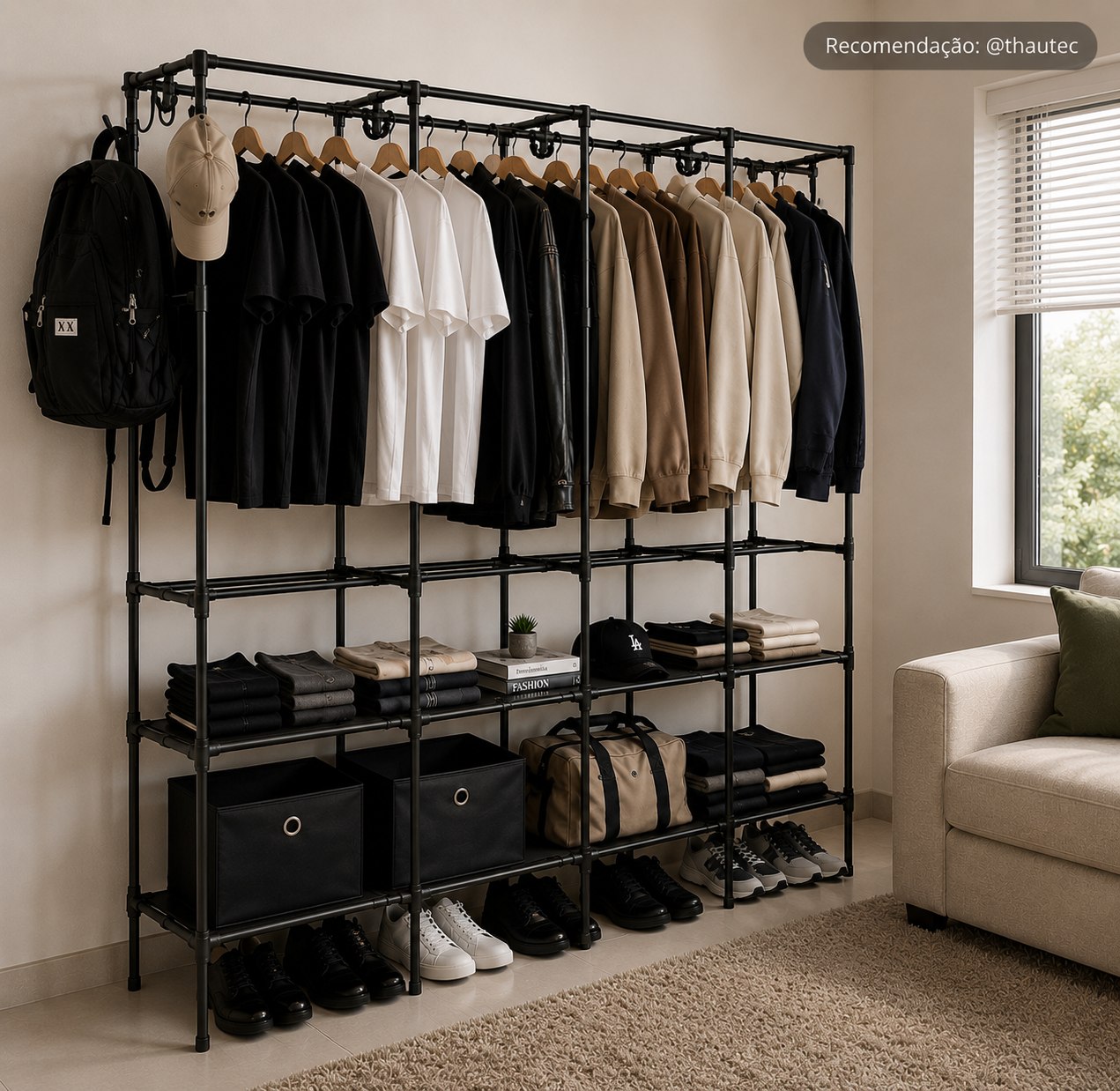 Guarda Roupa Arara 4 Colunas Aço Resistente