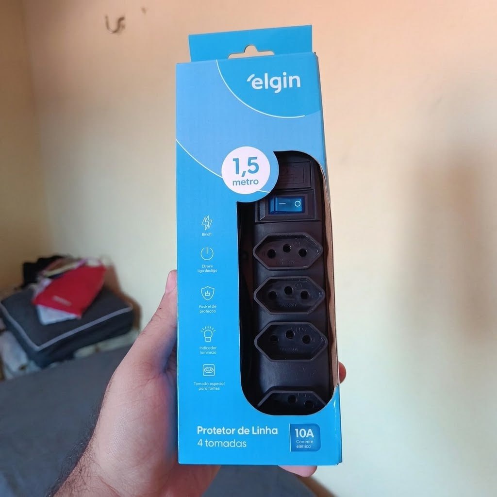 Filtro de Linha 4 Tomadas Elgin 2P+T 10A Bivolt