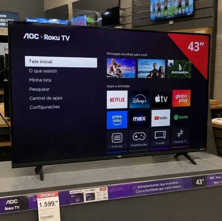 Smart TV 43" AOC Led Roku Full HD
