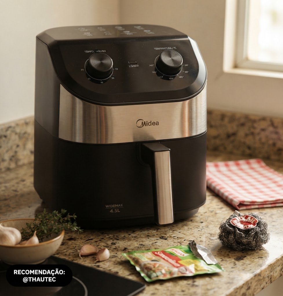 Air Fryer 4,5L Midea Widemax 1500W Antiaderente 110V