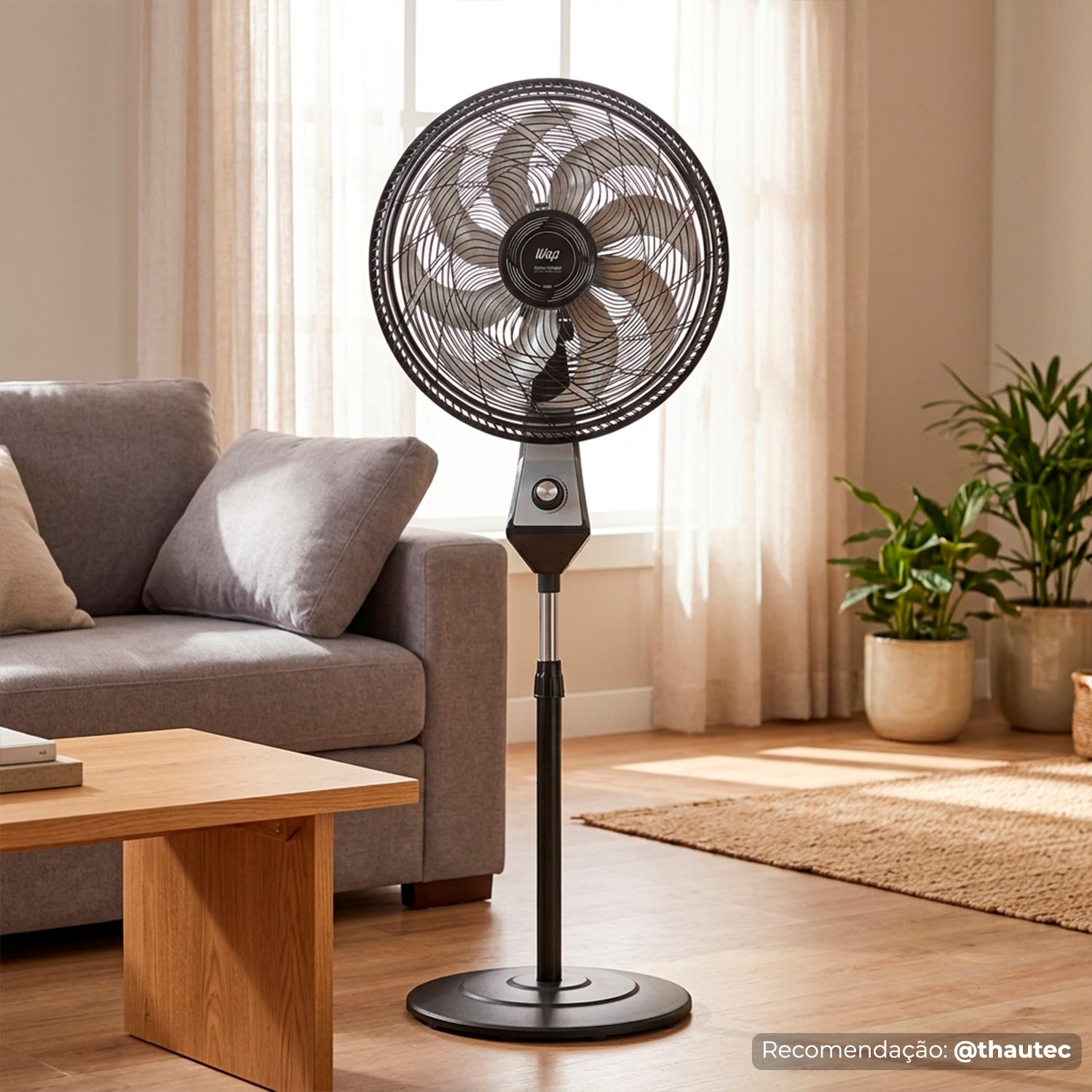 Ventilador de Coluna Silencioso WAP Flow Turbo 180W 8 Pás 110v