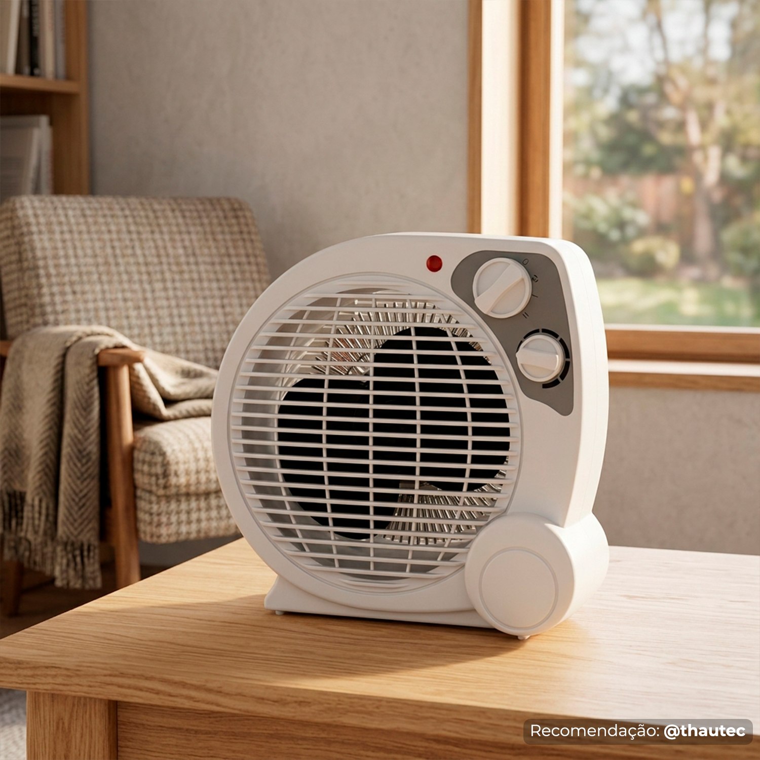 Aquecedor de Ar Elétrico Portátil 2 em 1 com Ventilação