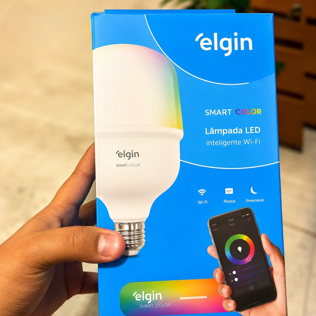 Lâmpada Inteligente RGB 20W Elgin WiFi