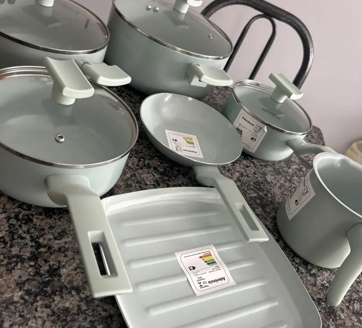 Conjunto Panelas 7 Peças Sartin Cook Aquamint Mimo Style