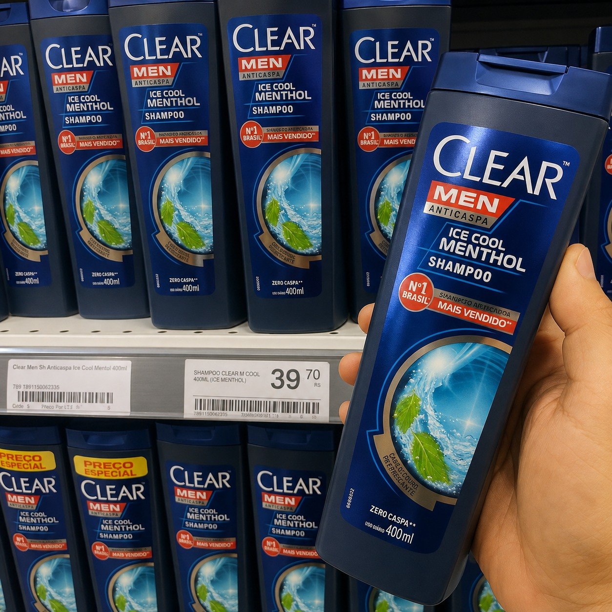 Clear Shampoo Men Anticaspa Ice Cool Menthol 400ml