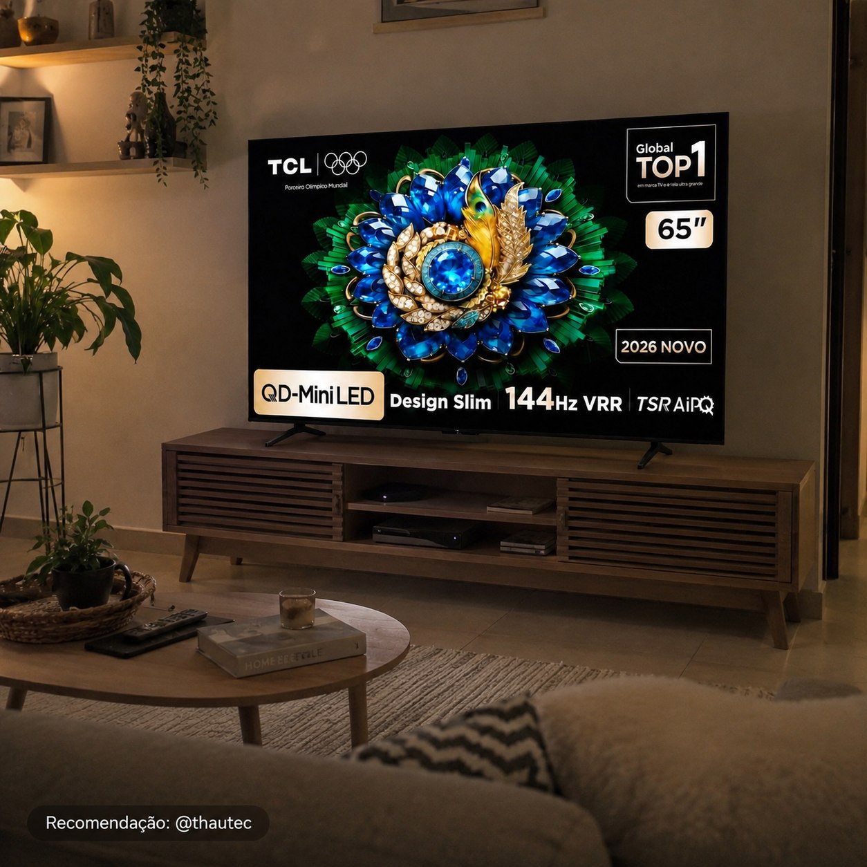 Smart TV TCL 65" QLED Mini LED 4K HDR10+ 144hz VRR (65A400M)